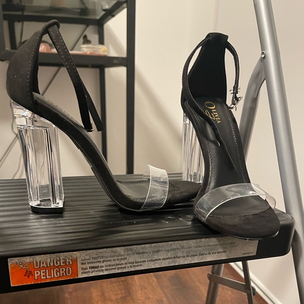 Miss Lola Black and Clear Heels